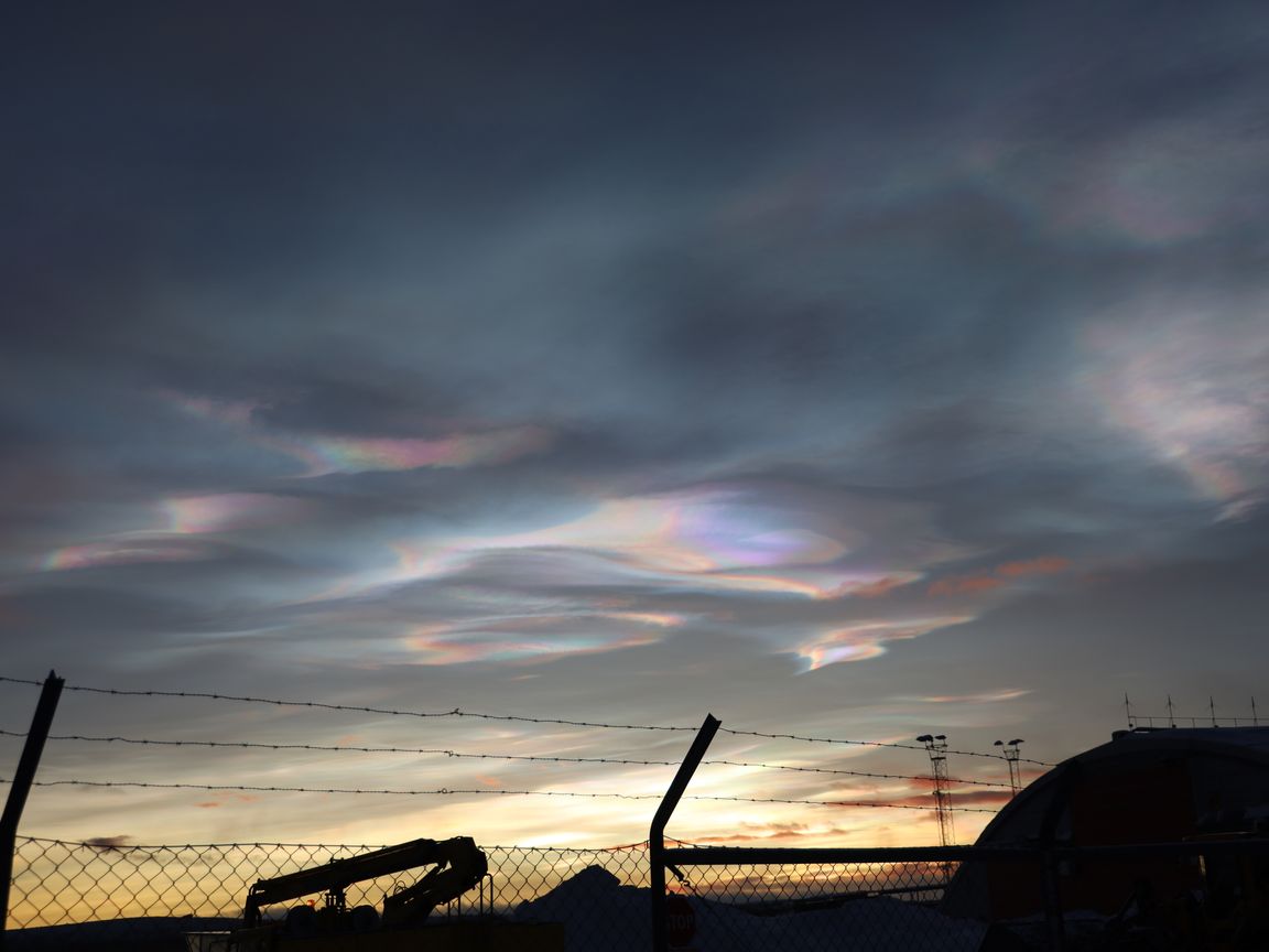 Noctilucent clouds over Kiruna airport
