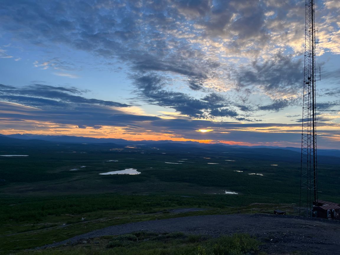 Midnight Sun from the top of Luossavaara